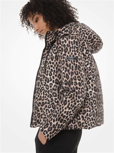 michael kors leopard jacket|michael kors reversible puffer jacket.